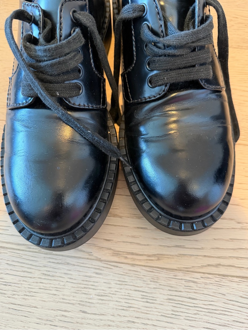 Prada Men’s Black Brushed Leather Derby Shoes - Picture 2 of 5
